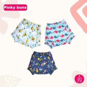 Pack of 3 – Reusable Cloth Diapers for babies Potty Training Pants | Mixed Colours