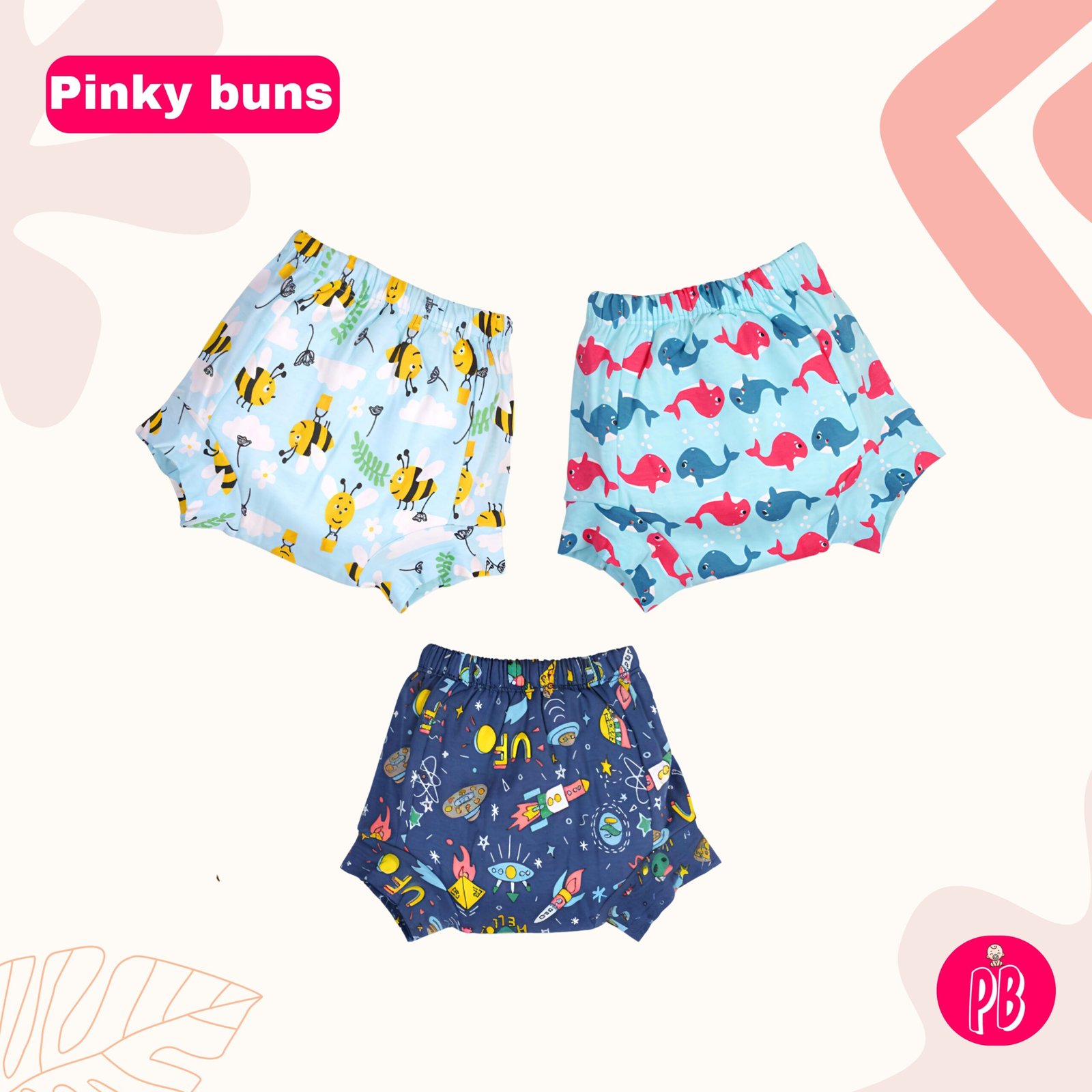 Pack of 3 – Reusable Cloth Diapers for babies Potty Training Pants | Mixed Colours