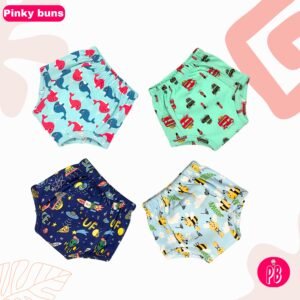 Pack of 4 - Reusable Cloth Diapers for babies Potty Training Pants | Mixed Colours