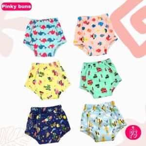 Pack of 6 - Reusable Cloth Diapers for babies Potty Training Pants | Mixed Colours