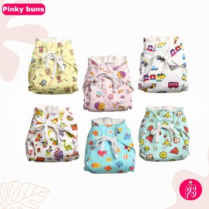 Pack of 6 - Mess free Padded Nappies | Quick Deep Absorption | Mixed Colours | 30% off.