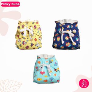 Pack of 3 - Mess free Padded Nappies | Quick Deep Absorption | Mixed Colours | 30% off.