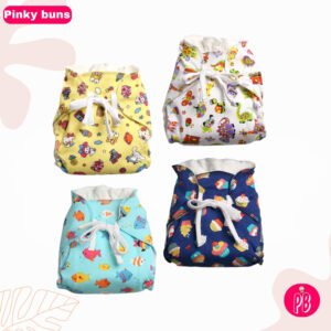 Pack of 4 - Mess free Padded Nappies | Quick Deep Absorption | Mixed Colours | 30% off.