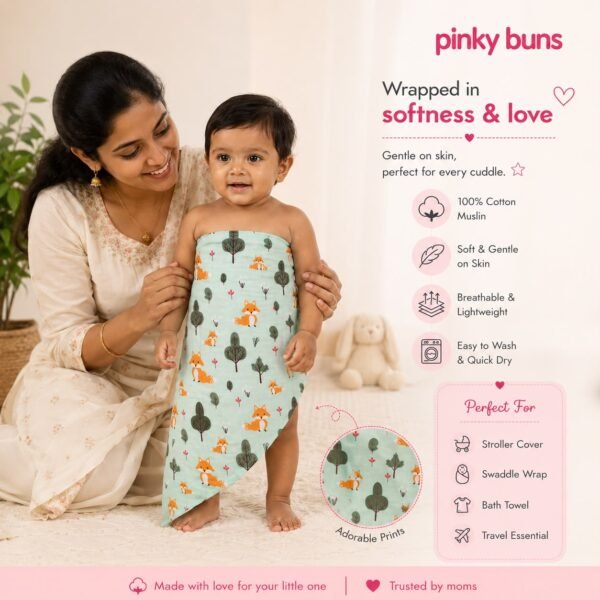 Pack of 2 | Muslin Towel | 100% Pure Cotton