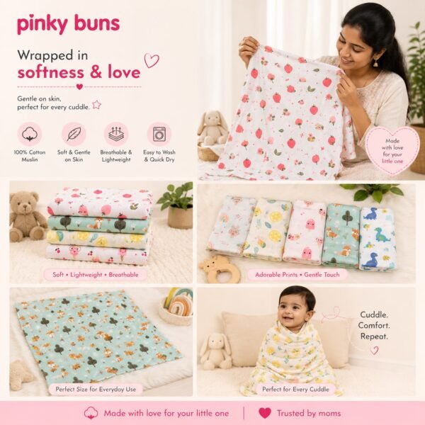 Pack of 2 | Muslin Towel | 100% Pure Cotton