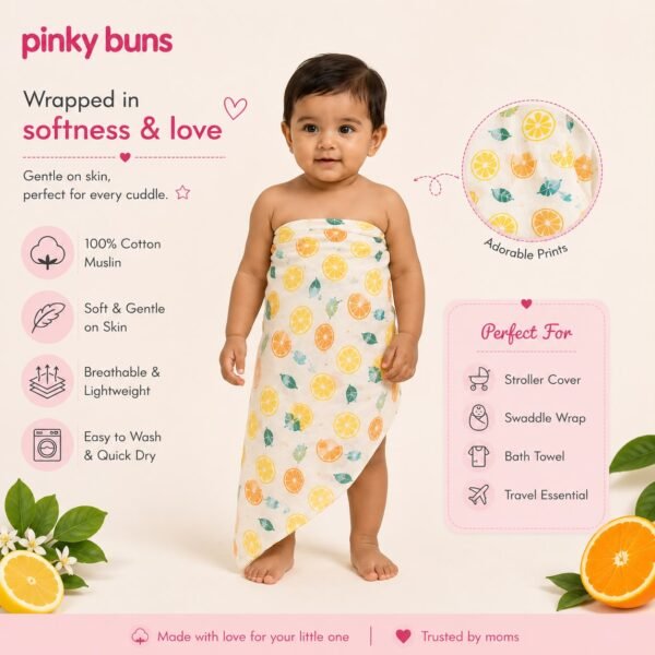 Pack of 2 | Muslin Towel | 100% Pure Cotton
